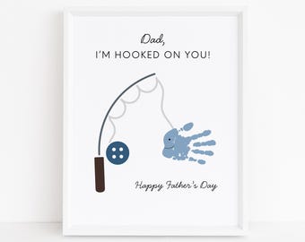 Fathers Day Handprint Printable, DIY Craft Gift for Dad, Gift for Dad, Fathers Day Printable, Digital Download, Fathers Day Craft