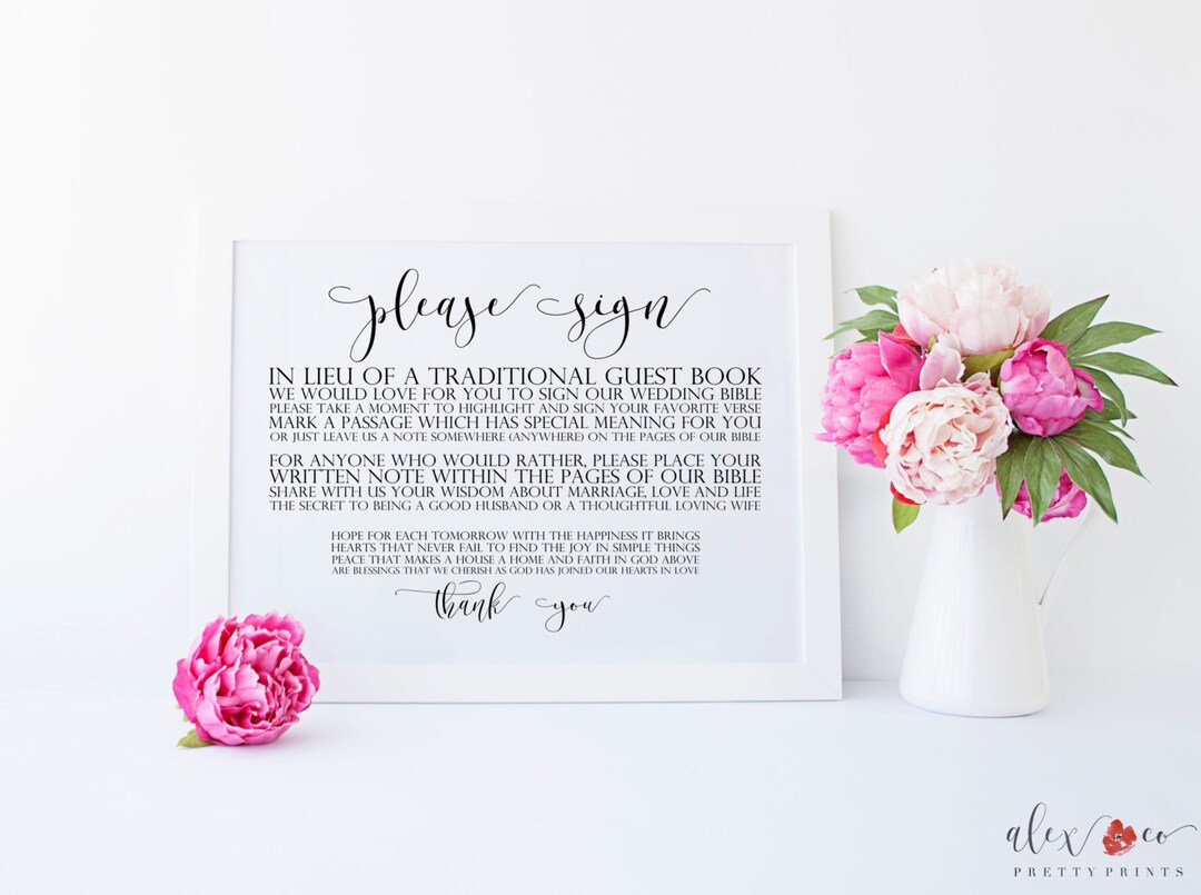 Please Sign Our Bible Printable. Please Sign Our Guestbook - Etsy