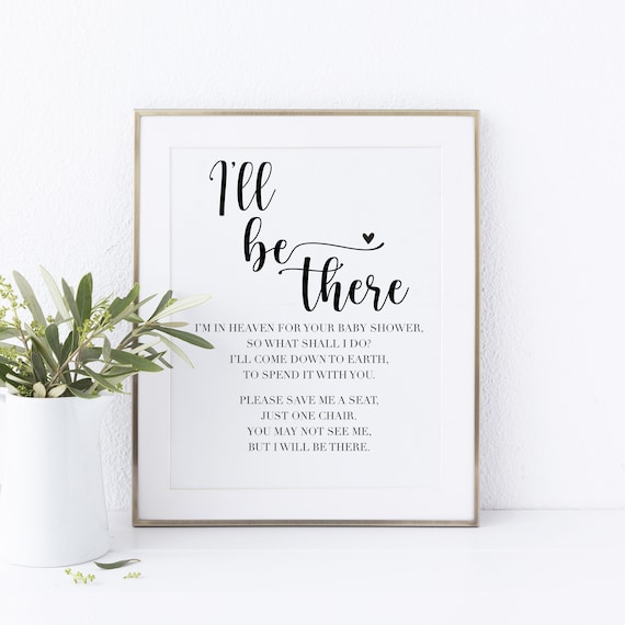 I'll Be There Memorial Baby Shower Printable Sign, Memorial Sign for Baby Shower, Baby Shower Memorial