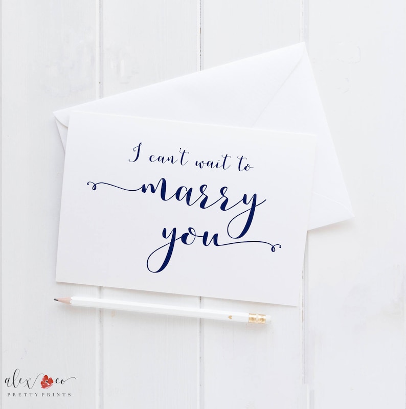 Wife Card. To My Fiance Card Husband Card I Can/'t Wait To Marry You Card Wedding Card For Fiance I Can/'t Wait To Marry You Wedding Card