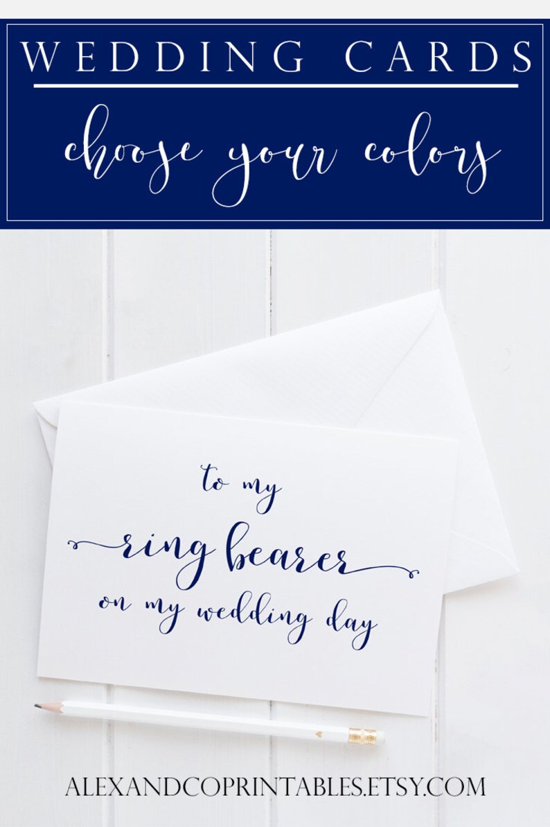 Wedding Greeting Card To My Ring Bearer Note Card Wedding Note Card Wedding Greeting Card To My Ring Bearer Note Card Wedding Note Card