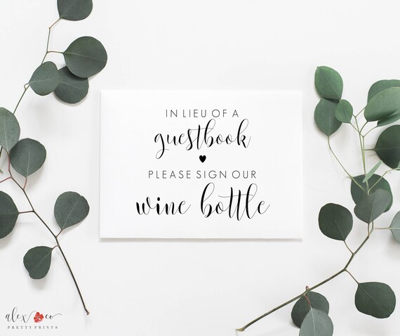 Wine Bottle Guestbook Printable. Wine Bottle Guest Book Sign. | Etsy