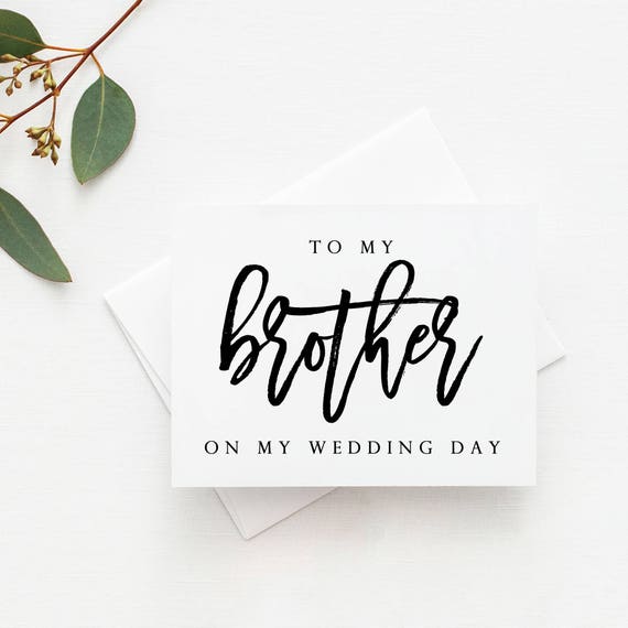 Brother Wedding Card Brother Card To My Brother Card Etsy