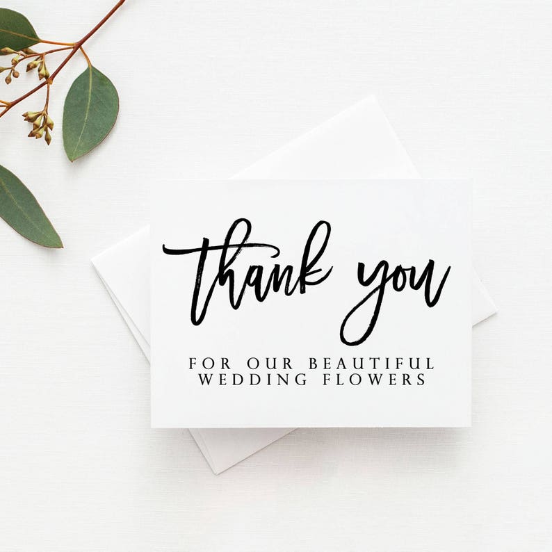 Florist Wedding Card. Florist Card. Florist Thank You Card. Etsy