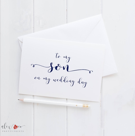 Hochzeitskarte Fur Sohn Sohn Karte Mein Sohn Card Sohn Etsy