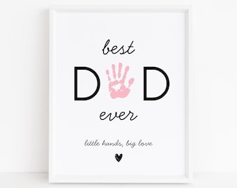 Afdrukbare handafdruk vaderdag, doe-het-zelf cadeau voor papa, cadeau voor papa, afdrukbare vaderdag, digitale download, Vaderdagambacht