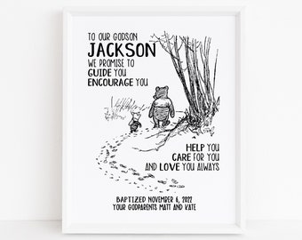 Gift From Godmother, Personalized Baptism Gift for Godson, Christening Gifts for Boy, Baby Christening Gift, Personalized Baptism Printable