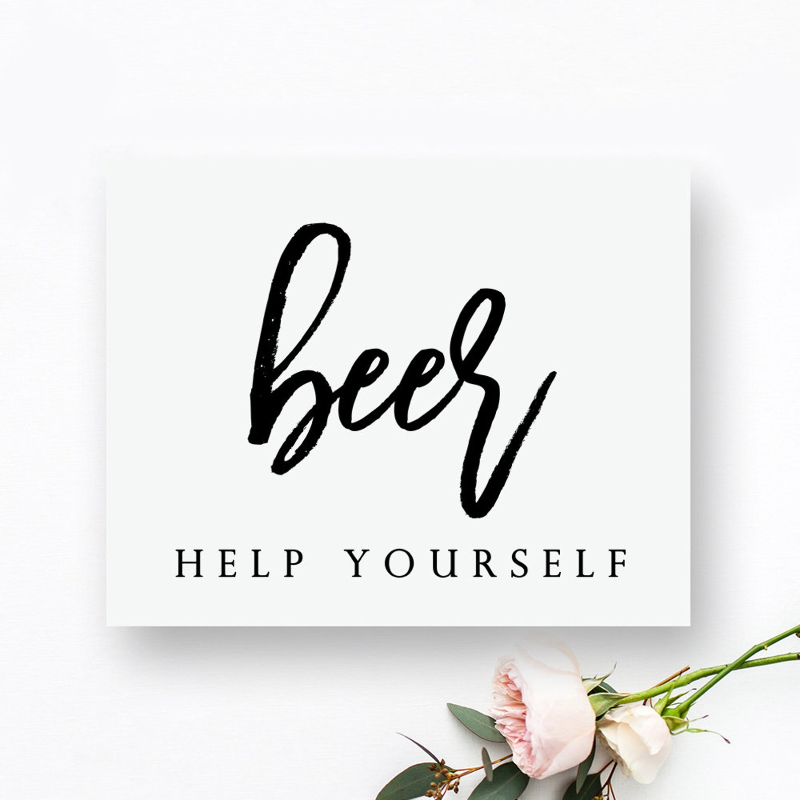 Printable Beer Sign. Wedding Beer Sign. Beer Barrel Sign. Beer Etsy
