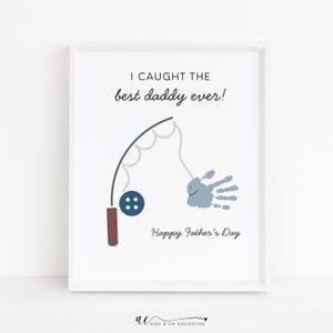 Handprint Art Printable for Dad, Father&#39;s Day Gift from Child, Baby, or Toddler, Easy DIY Craft Keepsake