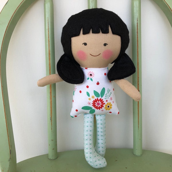 Handmade Asian rag doll perfect size for small hands