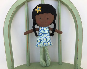 Black, African American, handmade rag doll, perfect for imaginative play!