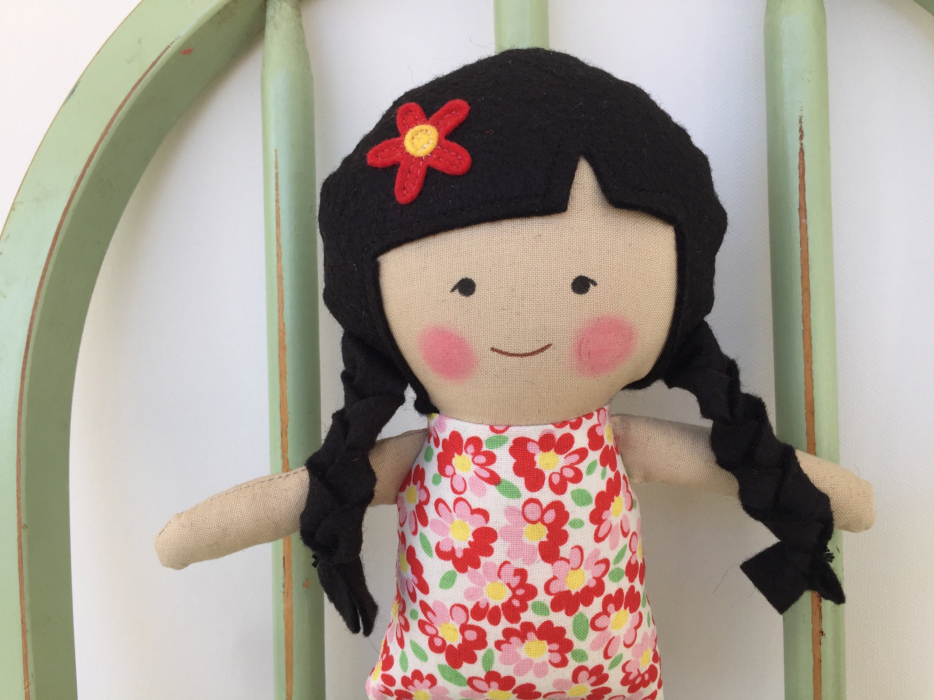 Handmade Asian rag doll perfect size for small hands Etsy