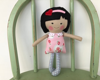 Asian handmade rag doll, perfect for imaginative play!