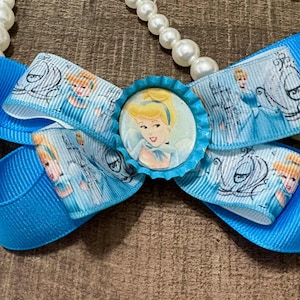Cinderella Inspired Ribbon Hair Bow, Homemade