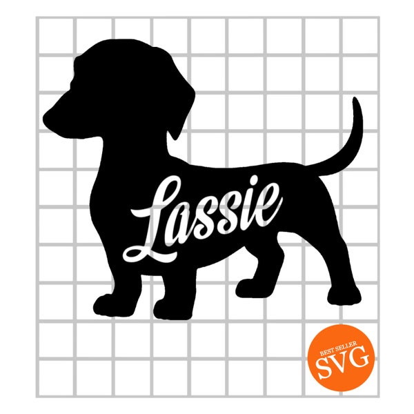 Daschund Custom name Svg, Dog Svg, Weiner Dog Heart SVG File, Animal Svg, Cutting Template, Cricut/Silhouette Cut Files, Svg, Eps, Png