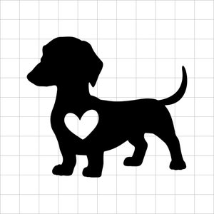 Daschund Heart Svg, Dog Svg, Weiner Dog Heart SVG File, Animal Svg, Cutting Template, Cricut / Silhouette Cut Files, Svg, Eps, Png