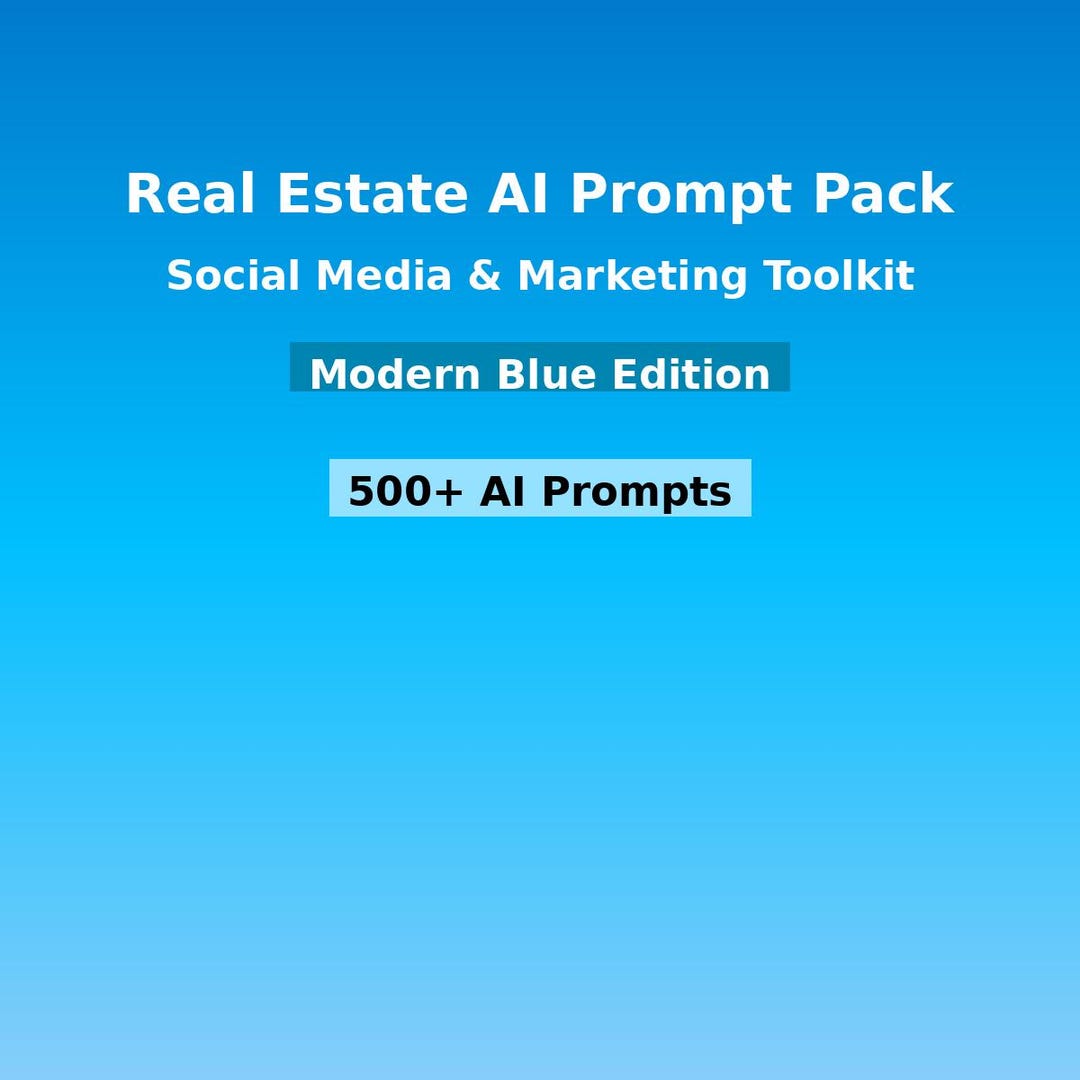 Prompt Realtor Real Estate Marketing AI Prompt Pack – Modern Blue Edition | Chatgpt ...