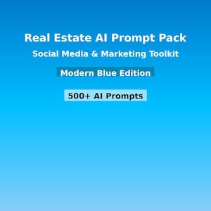Promptpakket vastgoedmarketing: moderne blauwe editie | ChatGPT-prompts voor listings, e-mails | Direct downloaden