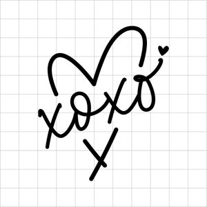 Xoxo Png Svg Dxf, Valentines Day Design, Xoxo Love Cut File, Chemise de Saint-Valentin, Vêtements, Conception de chemise, télécharger
