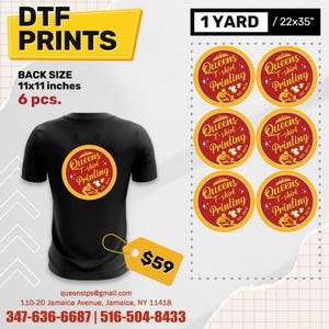 Custom Direct to Film Print for T-Shirt, Your Design Ready to Press, Custom DTF Print Transfer, Direct to Film Heat Transfer for T-Shirt