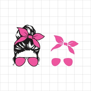 Momlife Png Svg, Messy Bun Hair svg png, Layered Mom Skull Svg Png, Mom Life Kid Life téléchargement numérique - Imprimable, Cricut & Silhouette