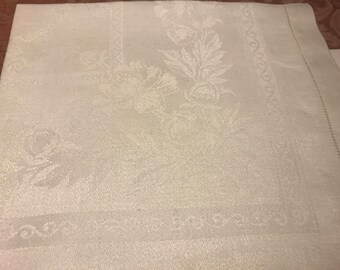 Dinner Napkins Damask Linen Yellow Vintage Four Wedding Gift Bridal Shower Gift for Her