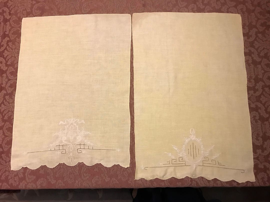 2 Yellow Hand Towels Etsy