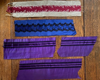 5 x Antique Silk Ribbon