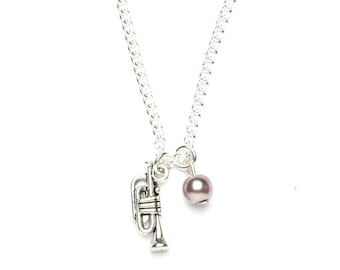 Trumpet Necklace | Trumpet Charm Necklace | Musical Instrument Necklace | Musician's Gift Idea