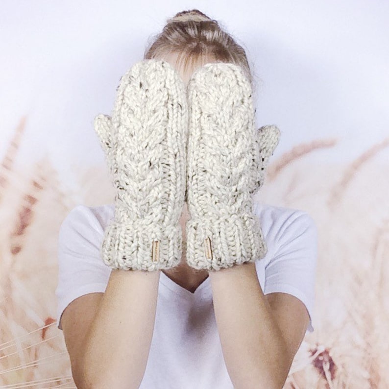 Knitted Winter Mittens for Women Chunky Cable Knit Mittens in Etsy Canada