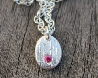 Ruby charm pendant, ruby necklace, july birthstone pendant, july necklace, ruby anniversary jewellery, ruby pebble pendant, real ruby