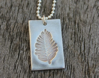 Silver fern leaf necklace, fern jewellery, silver botanical pendant, garden inspired jewelry, gardening jewellery, natural pendant
