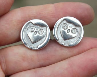 Silver owl cufflinks, wildlife cufflinks, steampunk owl cuff links, groom cufflinks, dad cufflinks, sterling cufflinks, unique cufflinks