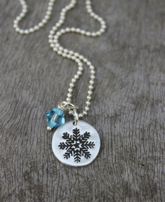 Snowflake Pendant With Blue Swarovski Crystal Snow Flake - Etsy UK