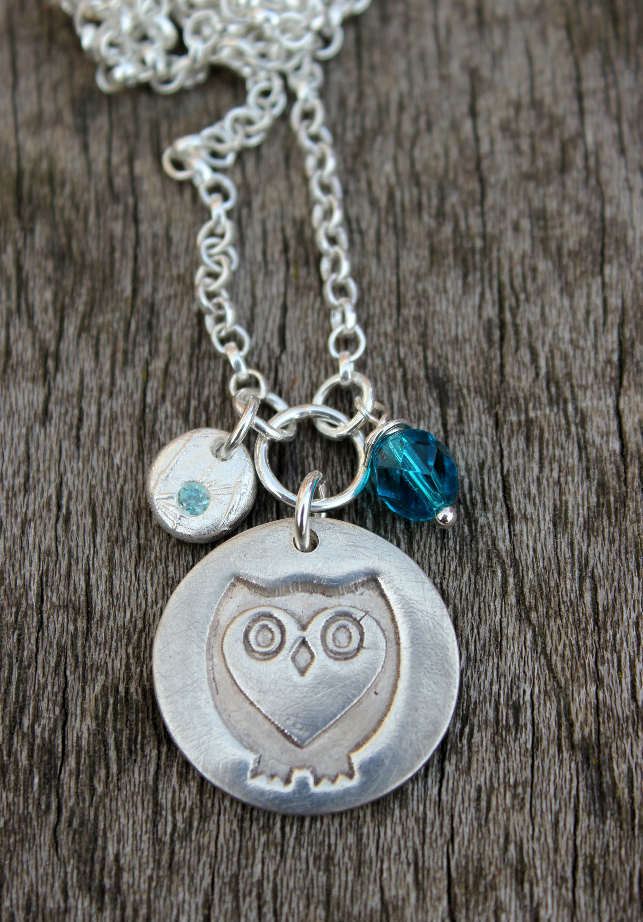 Birthstone Owl Necklace Gemstone Owl Pendant Silver Owl Etsy UK