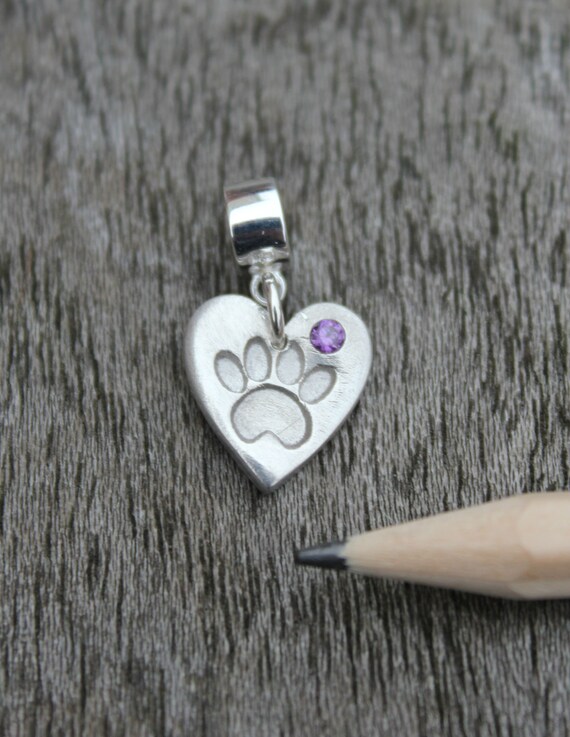 November Birthstone Hand Print Footprint Heart Baby Charm for European Bracelets