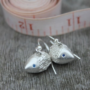 Silver hedgehog earrings Clearance