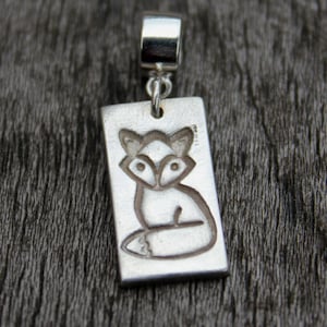 Pandora silver fox charm, sterling fox charm, pandora fox charm, fox lover charm, silver fox charm, pandora bracelet charm