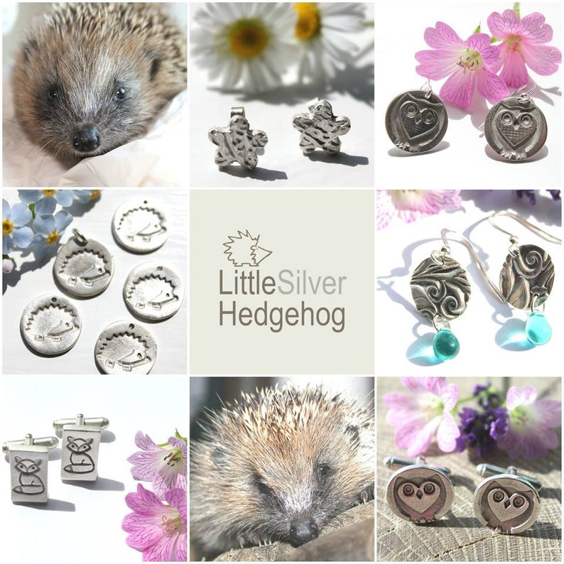 Solid silver hedgehog charm, hedgehog mom charm, christening charm, unique silver charm, custom silver charm, animal charm, animal charity image 9