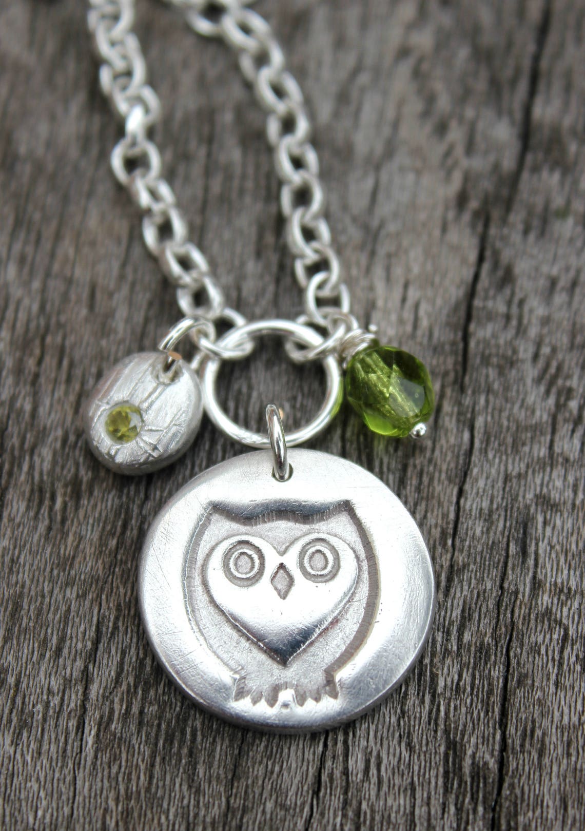 Birthstone Owl Necklace Gemstone Owl Pendant Silver Owl Etsy UK