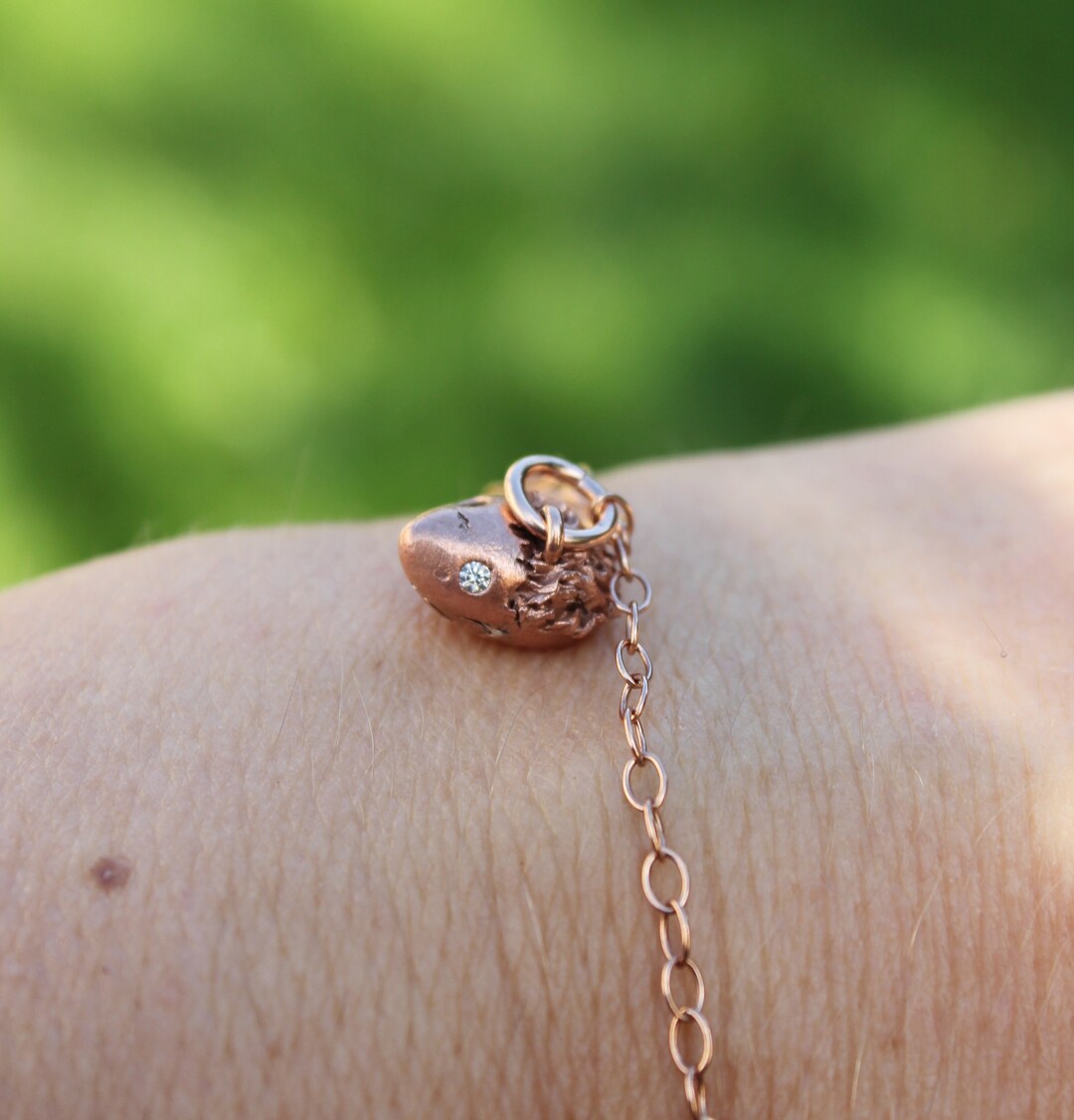 Copper and Rose Gold Hedgehog Bracelet With Cute Tiny Hand Etsy