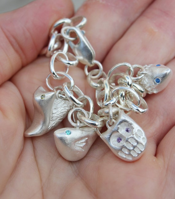 Buy 7 1/4 Vintage Sterling Silver Animal Theme Charm Bracelet With 9 Charms  Online in India - Etsy