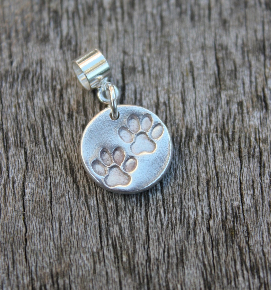 Inspired Silver Always In My Heart Paw Charm Ornament – Sparkling Cubic Zirconia, Sterling Silver - View #4