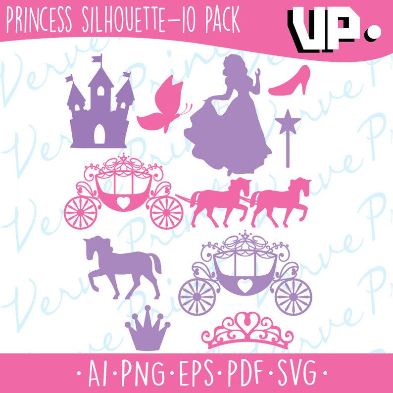 Download Princess Silhouette Svg Ai Eps Pdf Cutting file Princess ...