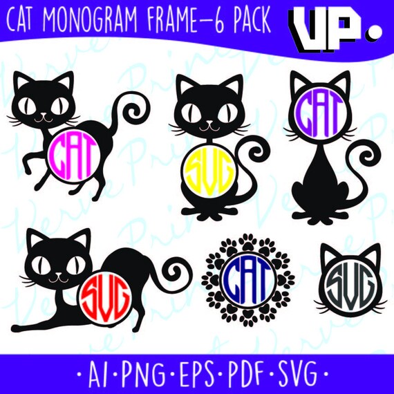 Download Cat Monogram Frame SVG Monogram Frames Svg Ai Eps Pdf Png ...