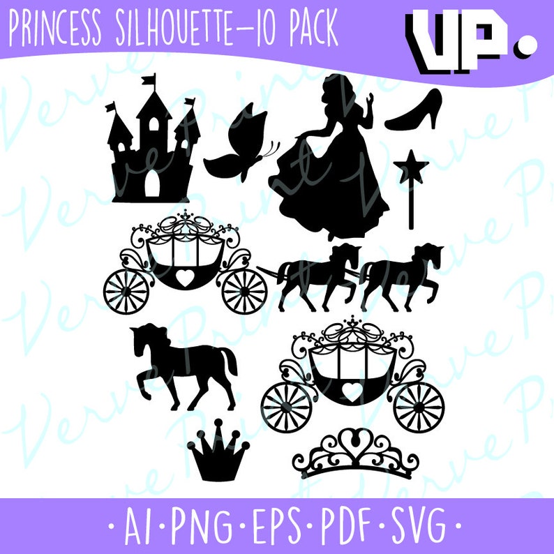Download Princess Silhouette Svg Ai Eps Pdf Cutting file Princess ...