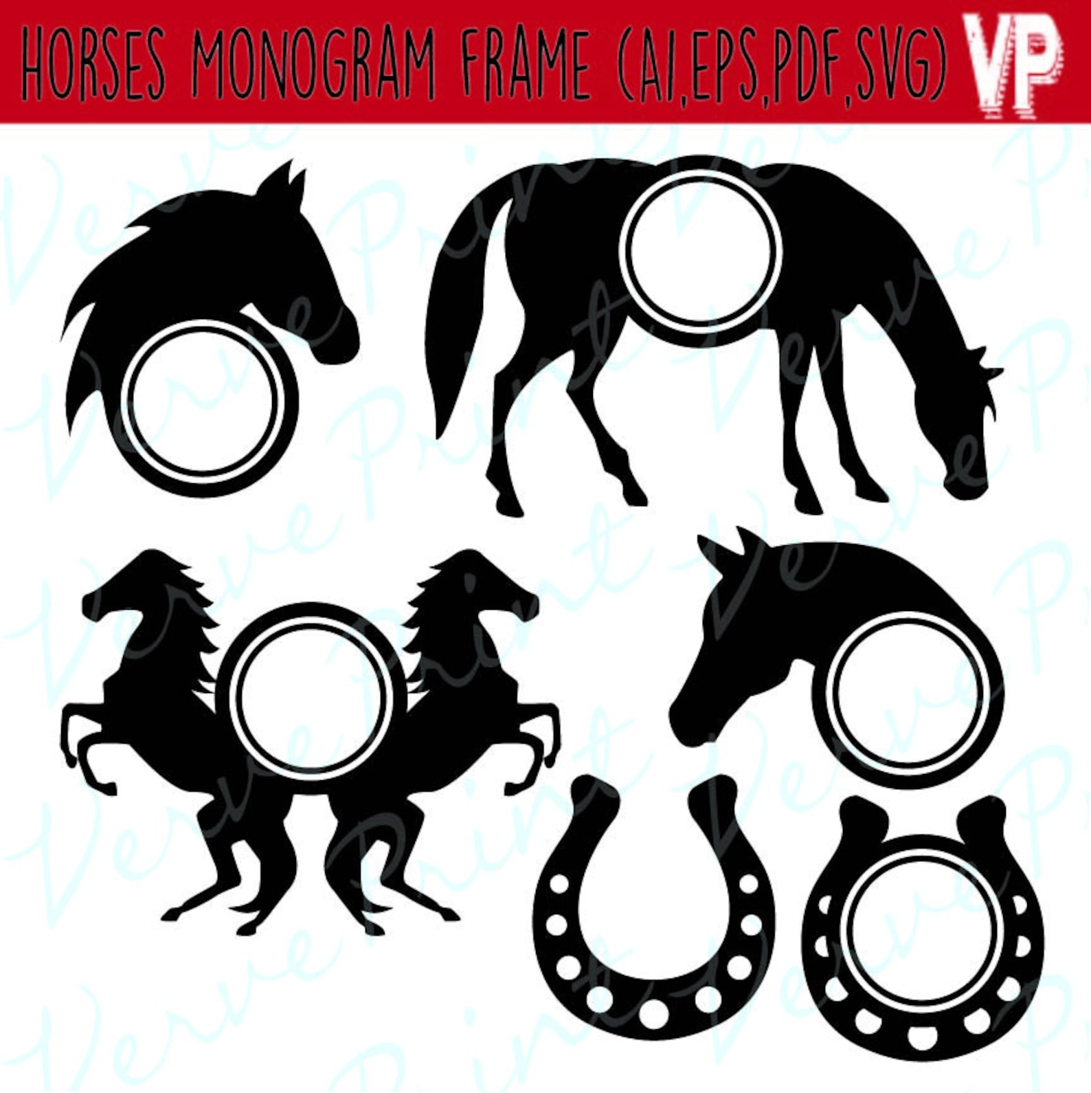Download Horse SVG Horse Monogram Svg Ai Eps Pdf Monogram | Etsy