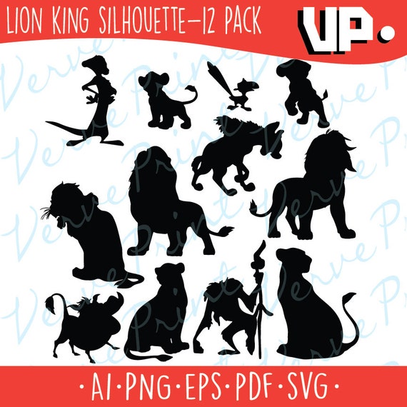 Lion King Silhouette Svg Ai Eps Pdf Cutting file vector | Etsy