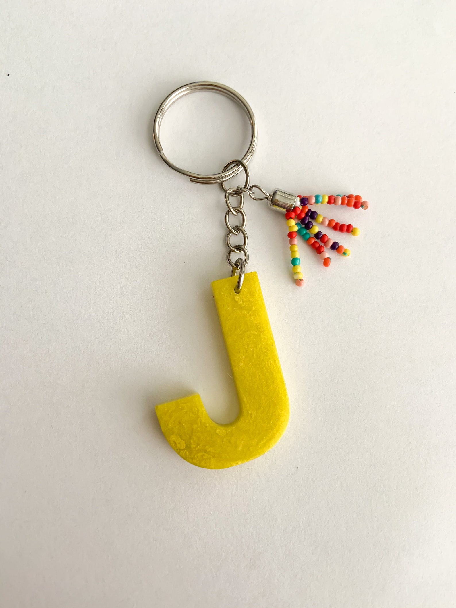 Resin letter J keychain Etsy