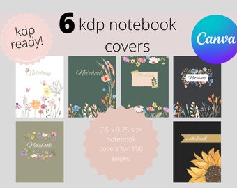 KDP Cover Template, Composition Notebook Cover Editable, Canva Template, KDP Canva Template